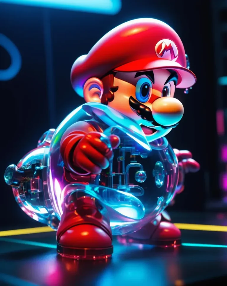 マリオがハイパーリアリスティックな8kアート作品でバイオロボットに変身。